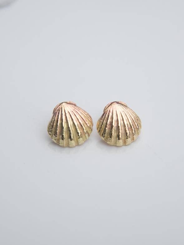 Sunrise Shell Earrings - Brass for wholesale by Kala Handmade With Love