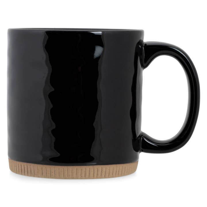 EAST AVENUE - Wholesale Coffee Mug - Ceramic Mug 4-Pack Black With Raw Base PRICE IS PER MUG1