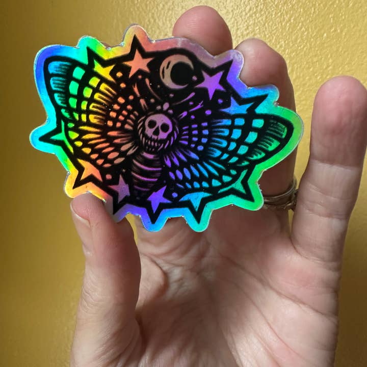 Horse & Hare - Wholesale Sticker - Death's Head Moth Holographic Sticker
