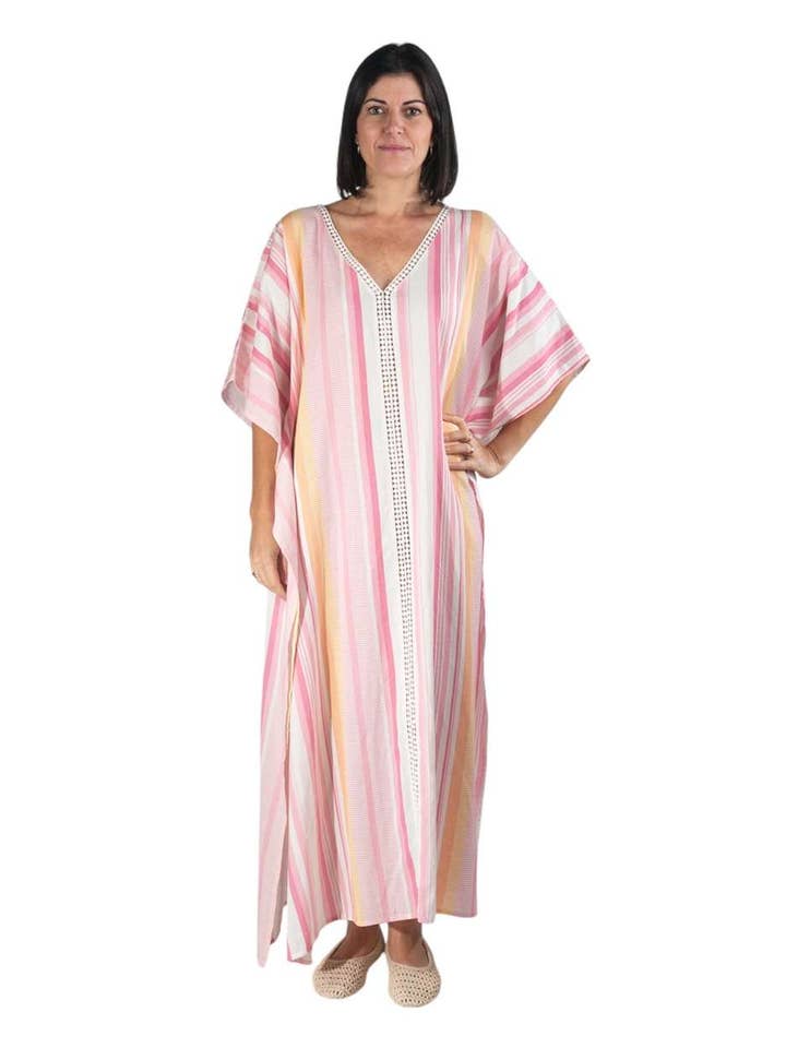 KT3422540_18 - CAFTAN ALGODON, TALLA UNICA COLOR ROSA para venta al por mayor de Kbas