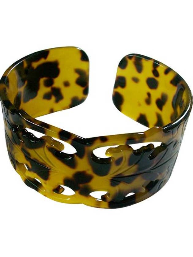 Brown Faux Turtle Carved Bangle for wholesale by DK Hawaii