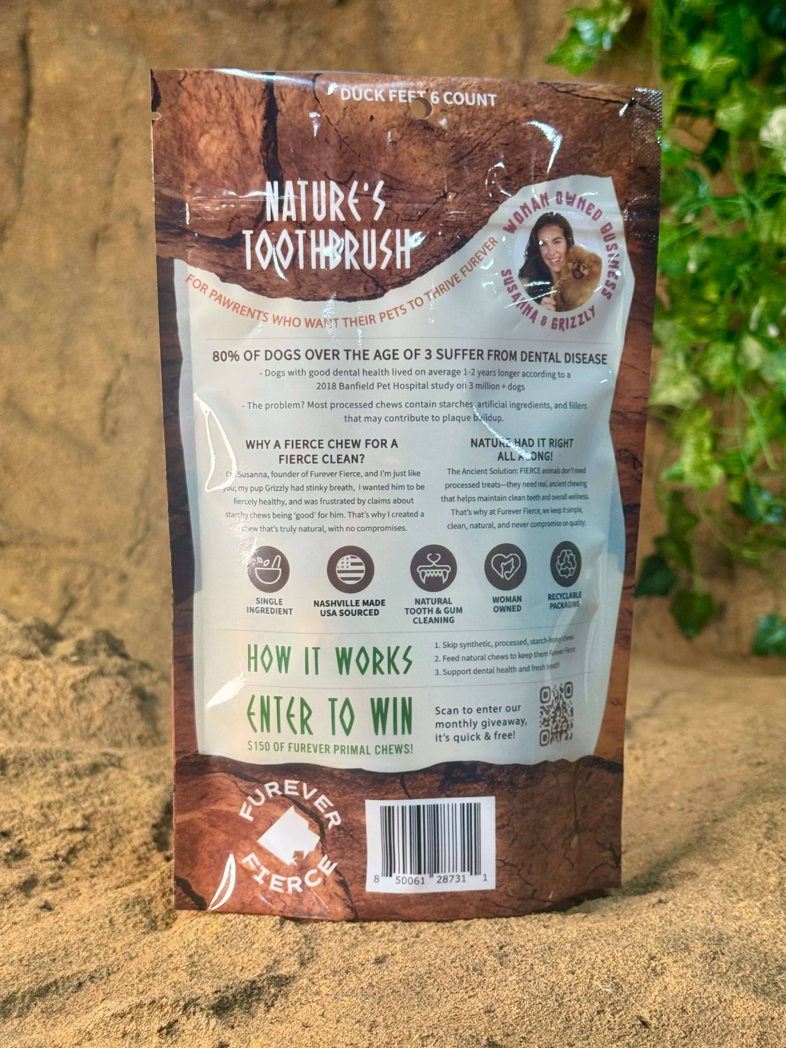 Furever Fierce (formerly Furever Primal) - Wholesale Pet Treats - Dog - Duck Feet Bag of 6 Dog Chew - Natural Single Ingredient2