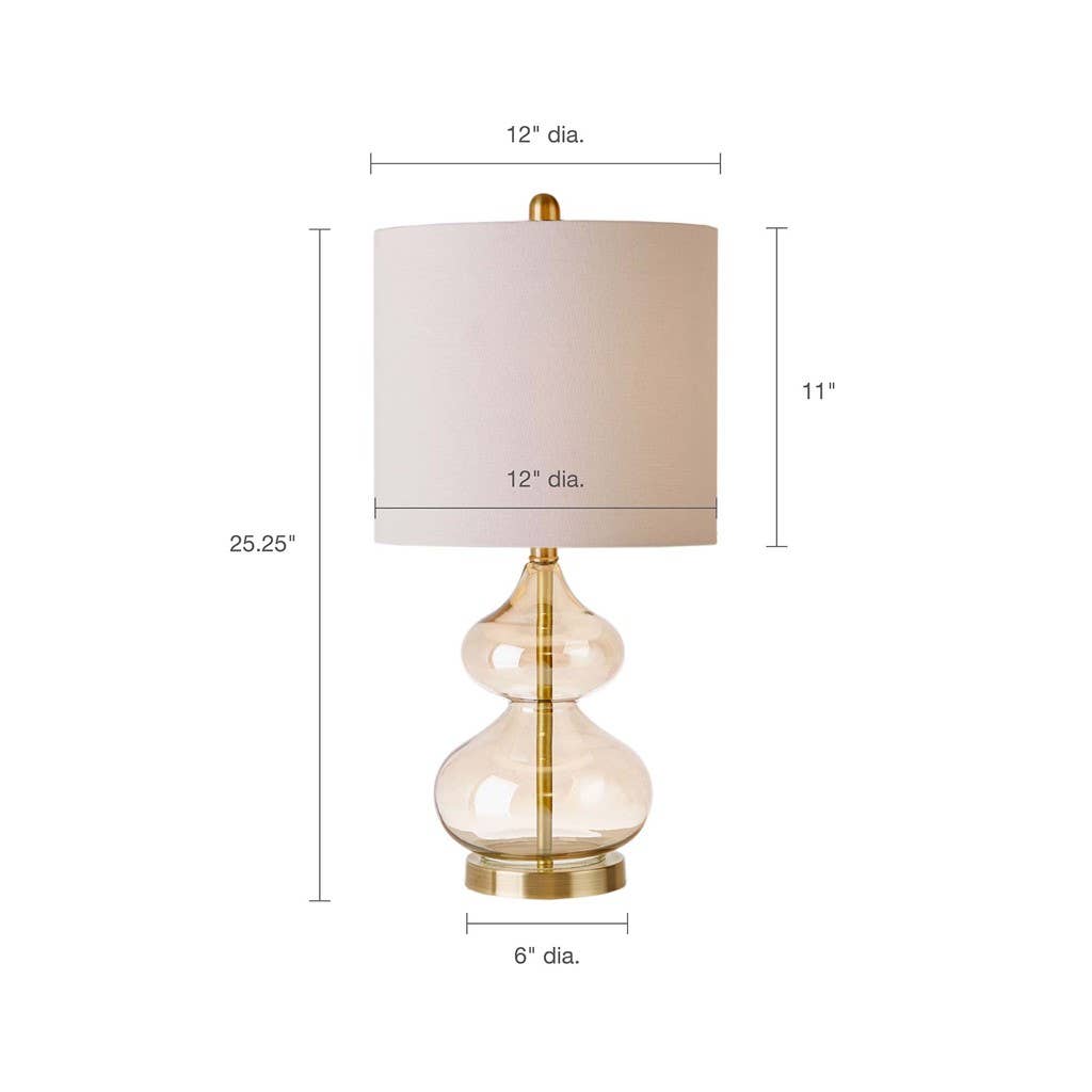 Olliix - Wholesale Accent/Desk Lamp - [Set of 2] Clear Glass Base Table Lamps, Gold Glass6