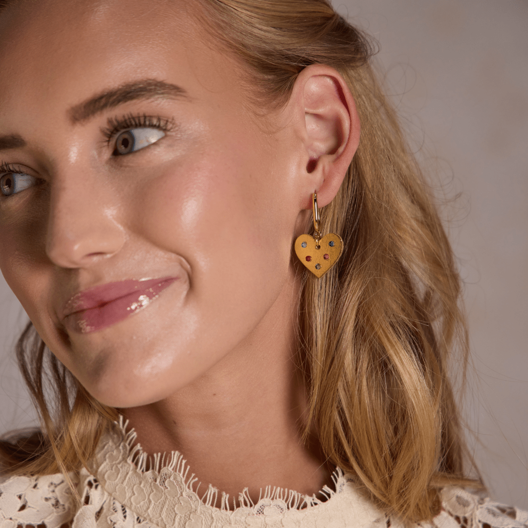 Nickel and Suede - Wholesale Dangle Earrings - Vintage Gold Jeweled Quinn1