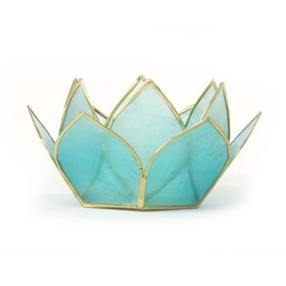 Mini gema de loto, color aguamarina para venta al por mayor de Om Gallery