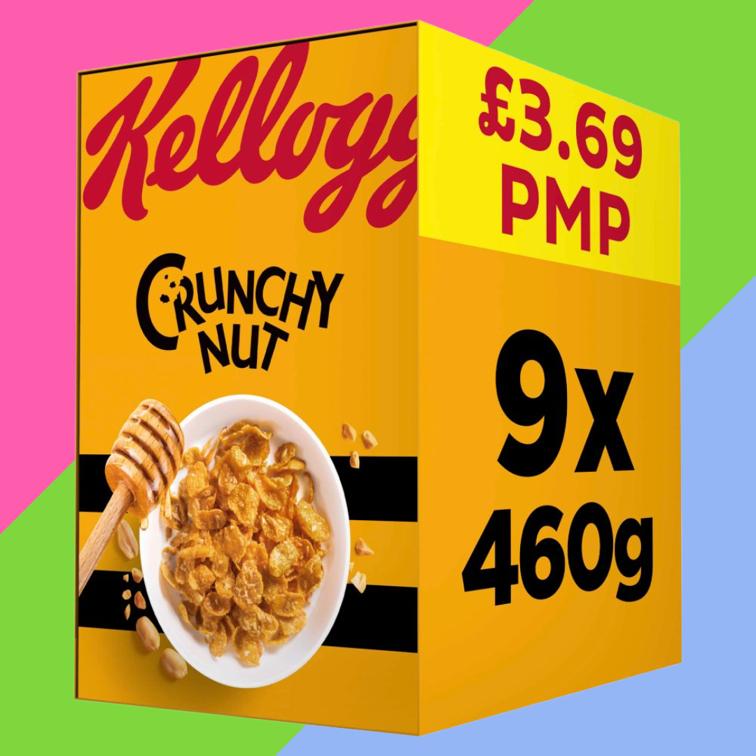 Gaffney's Sweets & Treats Wholesale - Wholesale Breakfast cereal - Kellogg's Crunchy Nut Breakfast Cereal 9x460g Boxes0