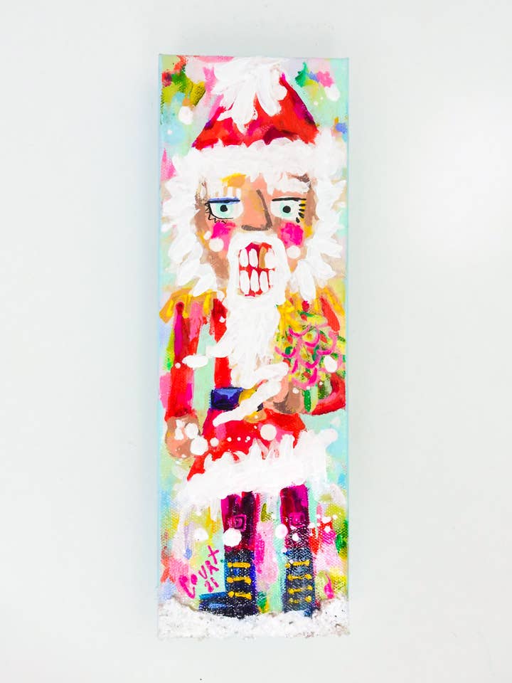 Cascanueces de Papá Noel de melocotón con árbol de Navidad para venta al por mayor de Court&Co.