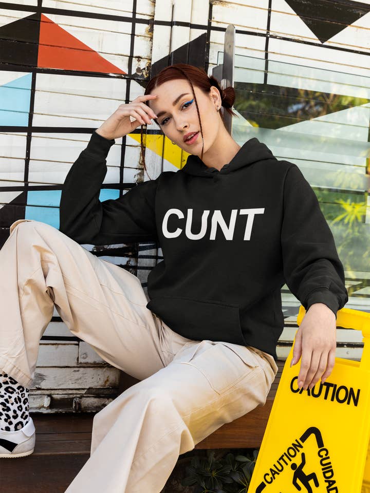 Fitta, Unisex Svart Hoodie Fet Text Gotisk Alt Uttalande för wholesale av Wickedly Divine Shop