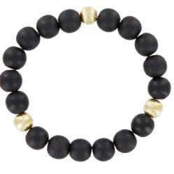 VINTAGE HOUTEN ARMBAND MET DRIE RIVIEREN voor wholesale door Sylvie Eder Jewelry