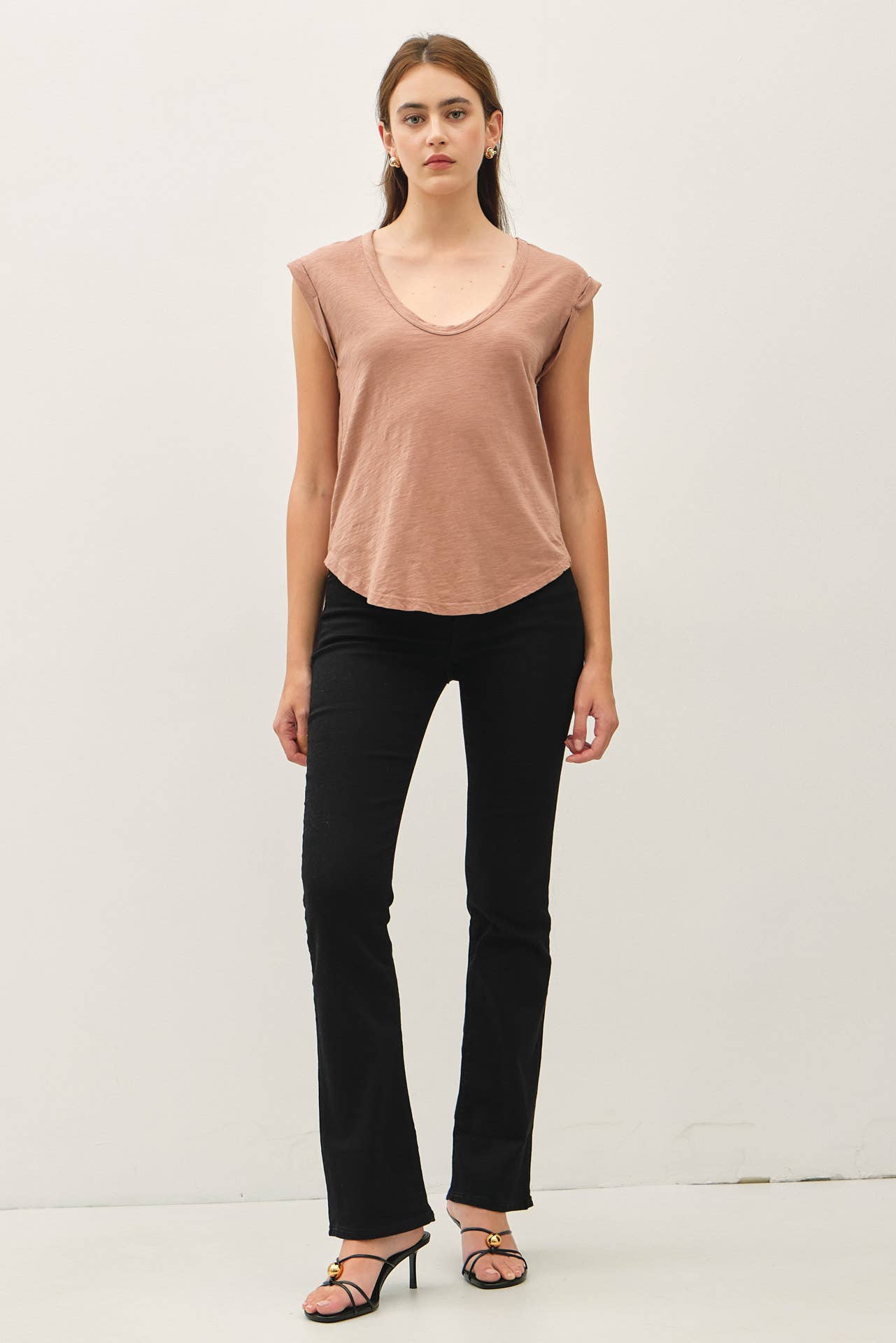 Be Cool - Wholesale T-Shirt - Women's - NEW COLOR-BASIC CAP SLEEVE GARMENT DYED TOP22