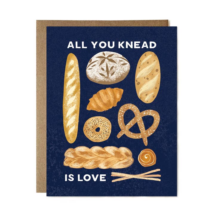 All You Knead is Love Card for wholesale by Ula Bloom