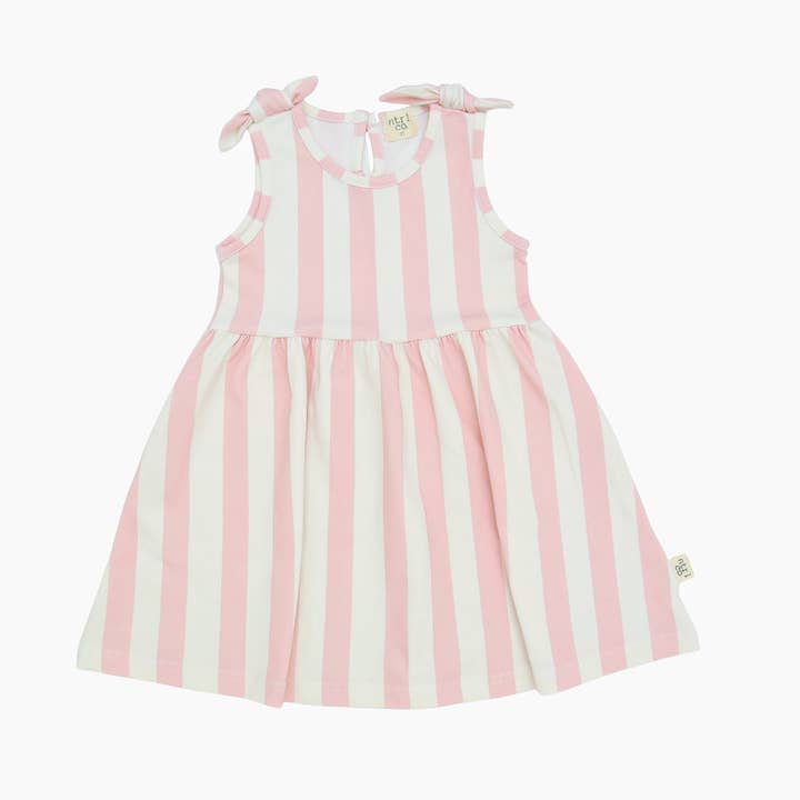 Tide With Love Mouwloze Draaijurk | Strandlijnen | Roze voor wholesale door ntrl co.