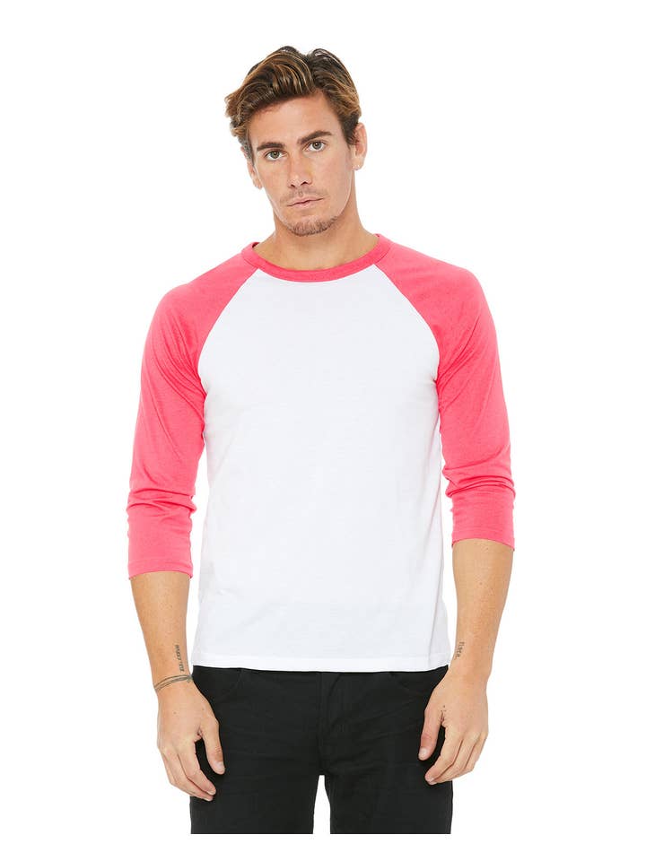 Total Apparel - Wholesale T-Shirt - Men's - Bella + Canvas 3200 - Unisex 3/4-Sleeve Baseball T-Shirt20