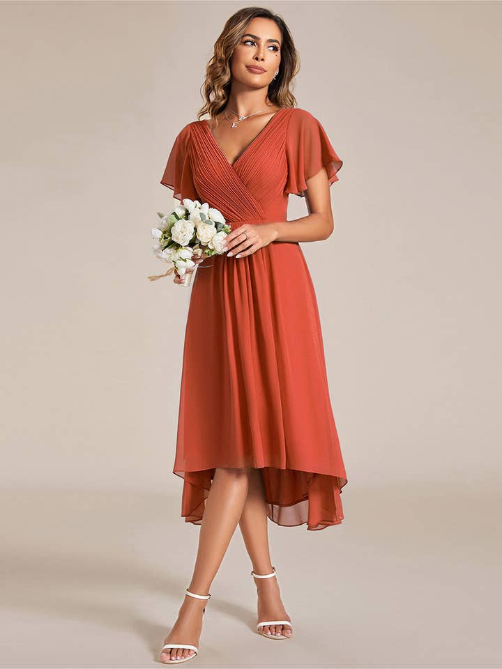 Ever-Pretty - Wholesale Dress - Women's - Pleated Ruffles Chiffon Wedding Guest Dresses