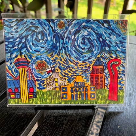 5x7 San Antonio Van Gogh print for wholesale by Karen’s Cositas