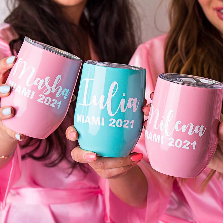 Purple Custom Wine Tumblers – 12 oz Stainless Steel – Wholesale for wholesale on Faire2