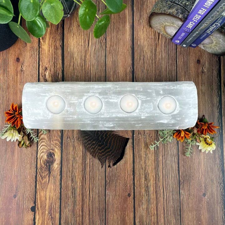 Rock Paradise - Wholesale Candle Holder - Selenite Crystal Candle Holder - Large 4 Holes for Votives