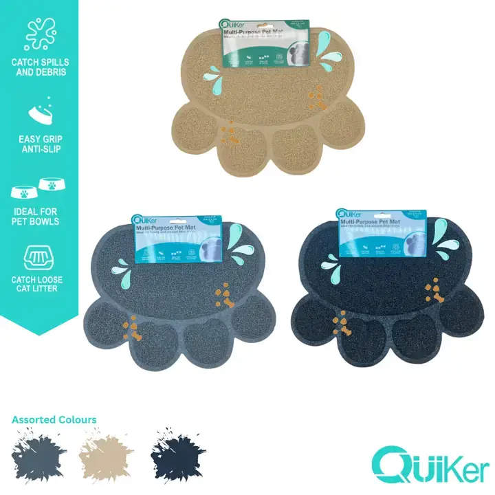 Quiker Pet Products – wholesale Pet food mat – Dog – Multi-Purpose Pet Place/Litter Mat - 18 Pack0