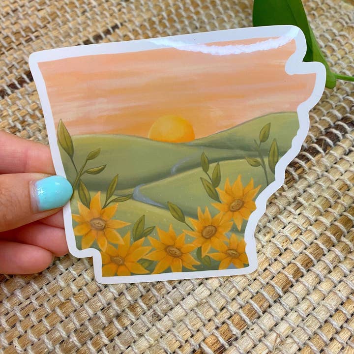 Adesivo in vinile Arkansas per la vendita all'ingrosso da parte di Painted Peony Art