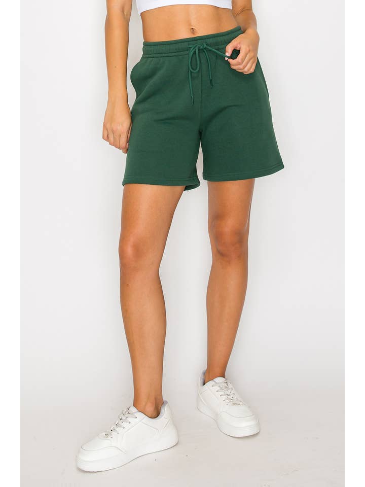 Color 5 - Wholesale Shorts - Women's - Solid color fleece loose fit casual long shorts w/pockets 14