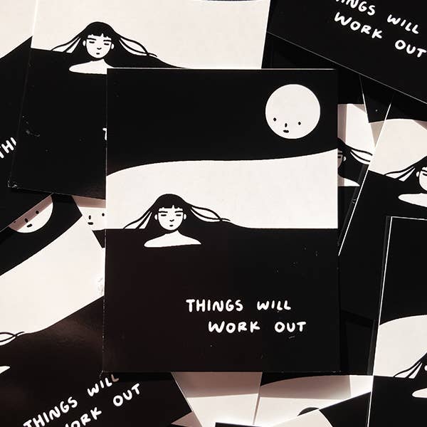 "Things Will Work Out" Vinyl Sticker für den Großhandel von Iris Running Thunder