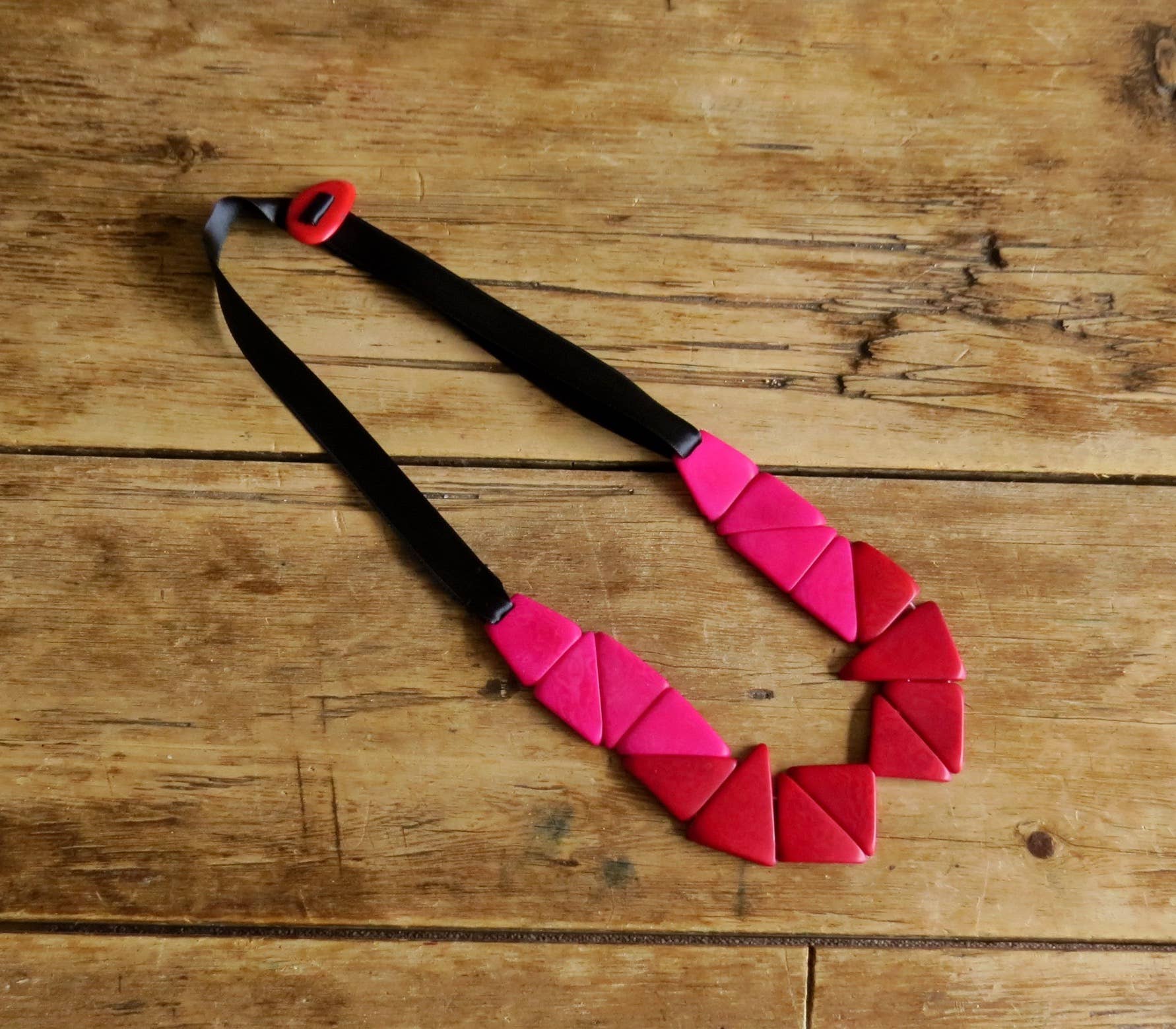 Ans Designs - Wholesale Bib Necklace - Triangles Tagua Seed Beaded Necklace0