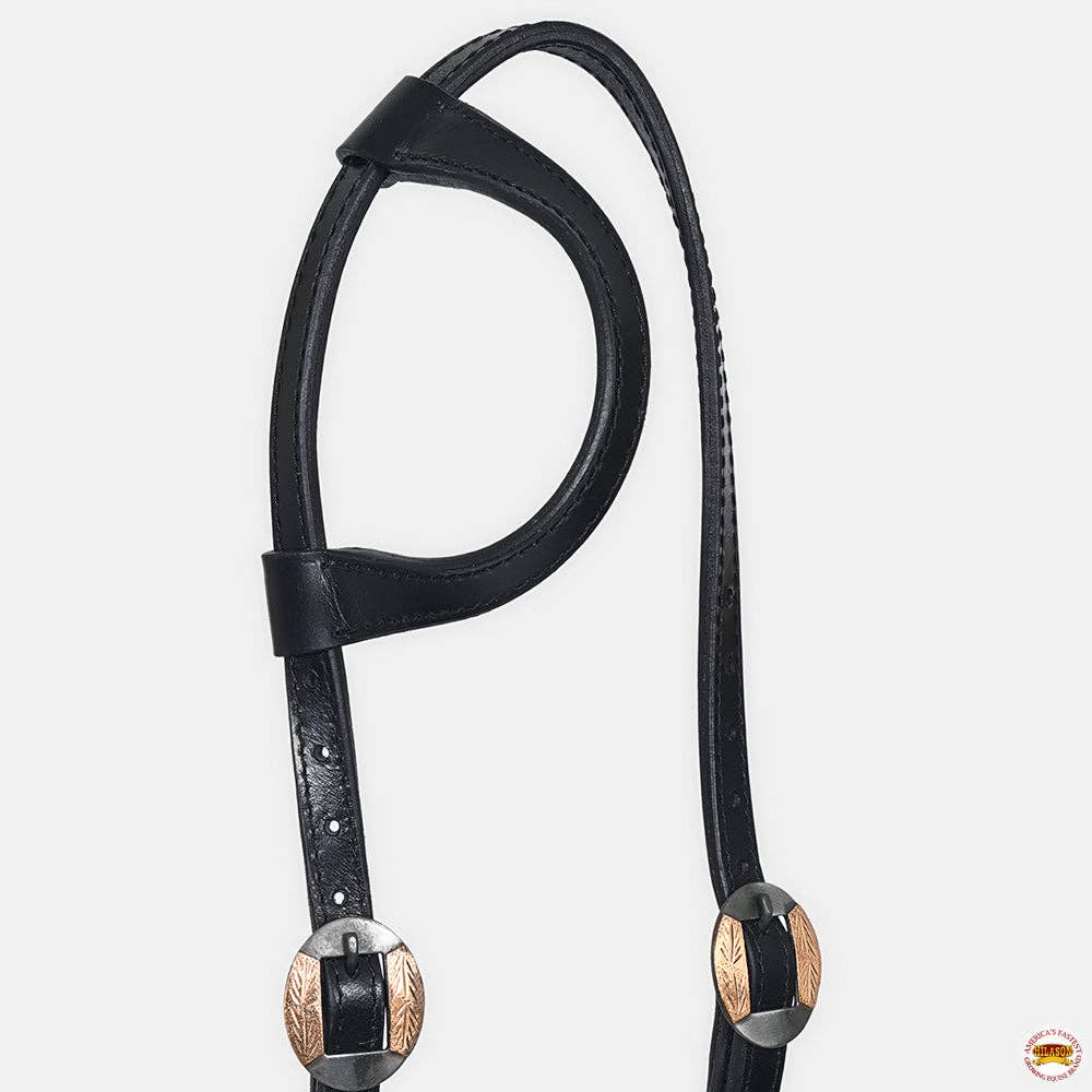 HILASON - Wholesale Horseback Riding Gear - Hilason Horse Genuine Leather One Ear Headstall Bridle GS Concho Black15