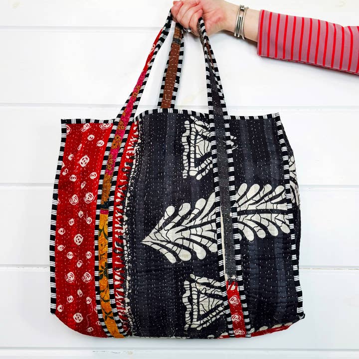 Folklore Couture - Wholesale Tote Bag - Women's - Kantha Tote Bags | Handmade Quilted Cotton Totes3
