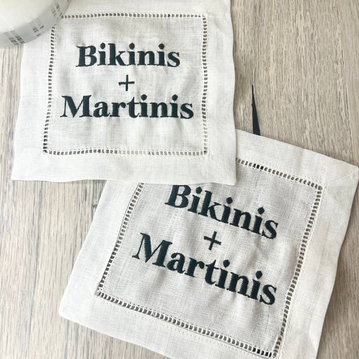 Bikinis + Martinis Cocktail Napkin Set for wholesale by Remington Piper Designs