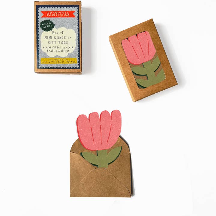 Isatopia - Wholesale Stationery/Notecard Set - Blooming Flower Mini Cards - box of 6