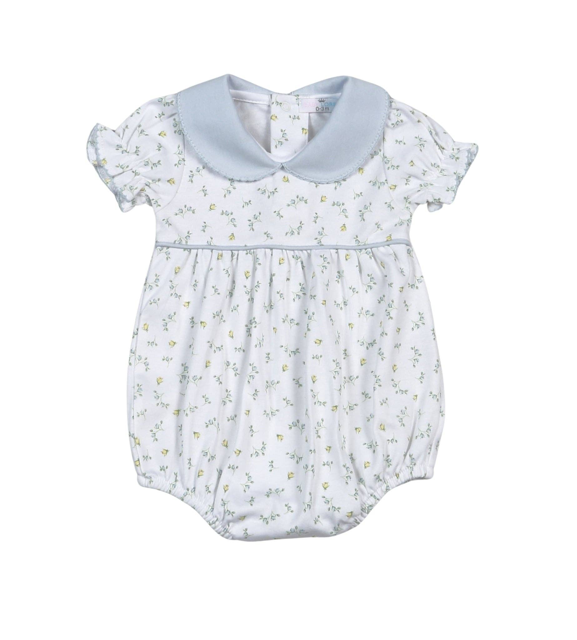 Baby Loren - Vendita all'ingrosso Tutina (senza piedini) - Neonati - MIA-030 Mia Blu Floreale Pima Maniche Corte Bubble0