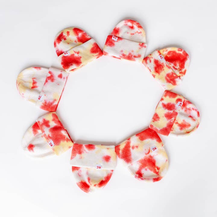 Carly Rae Studio - Wholesale Beanie - Women's - KC Watercolor Beanie - Red & Yellow5