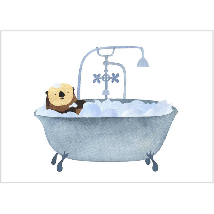 Fomato – Großhandel Geburtstagskarten – Otter Geburtstagskarte: Badewanne