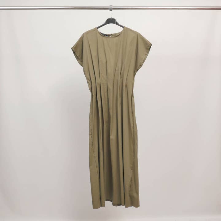 Soepelvallende jurk met korte mouwen van stretchkatoen TDM56925 voor wholesale door Cecile Wang