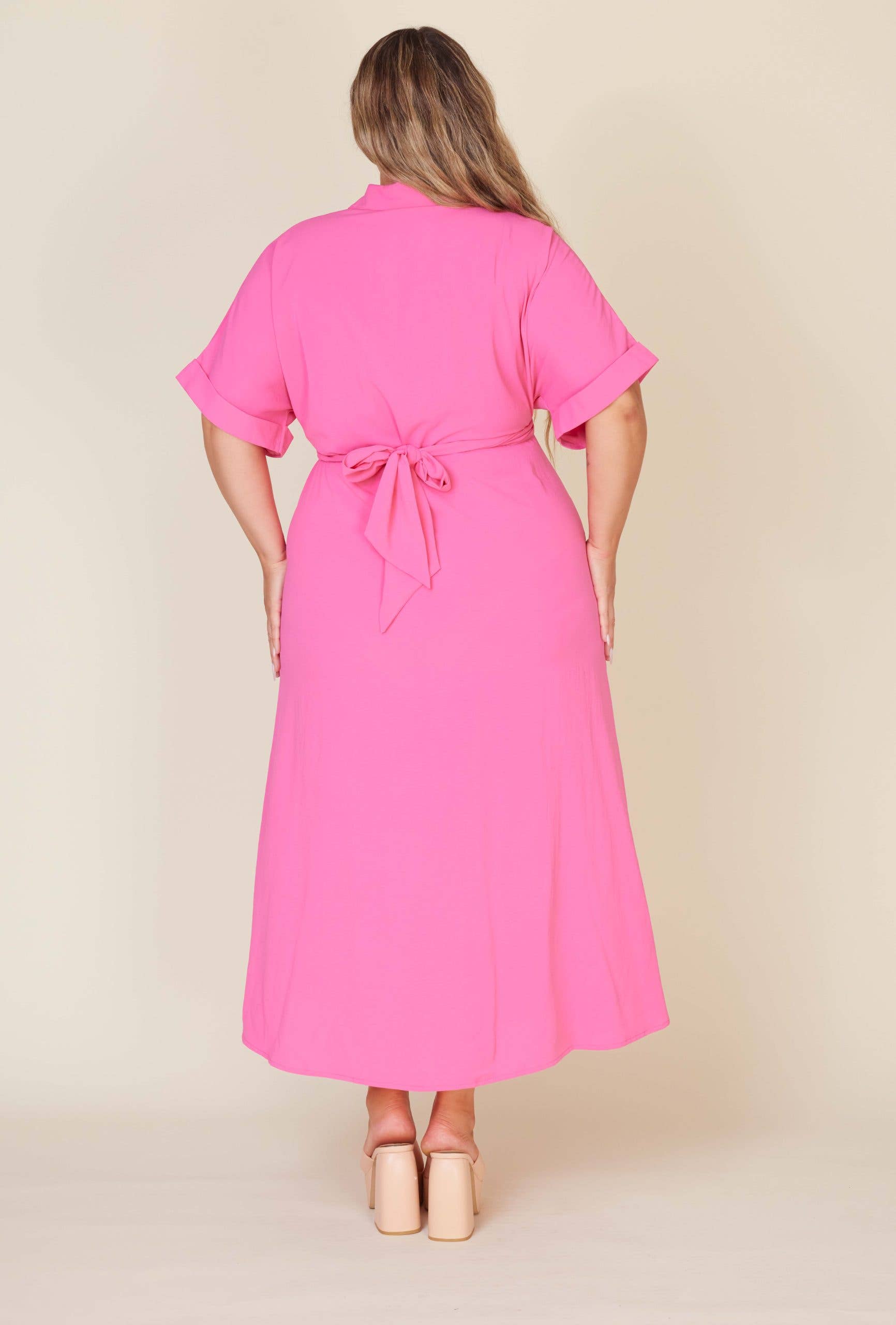 Fashion Space - Wholesale Dress - Women's - Plus Size Women Solid Maxi Dress9