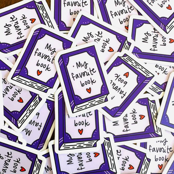 My Favorite Book Vinyl Sticker for wholesale by Peanut Butter Taco