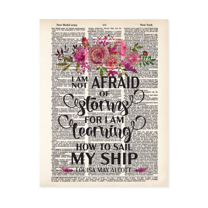 Femmes autonomisées - Je n'ai pas peur - Louisa May Alcott - Elle pour la vente par Blue Twist & Co