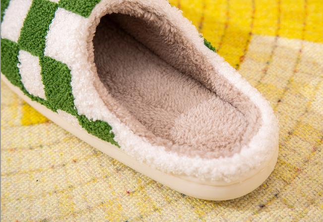 Shop Lev - Wholesale Slippers - Women's - Checker  Illustrated Soft Fluffy Comfy Warm House Slipper12