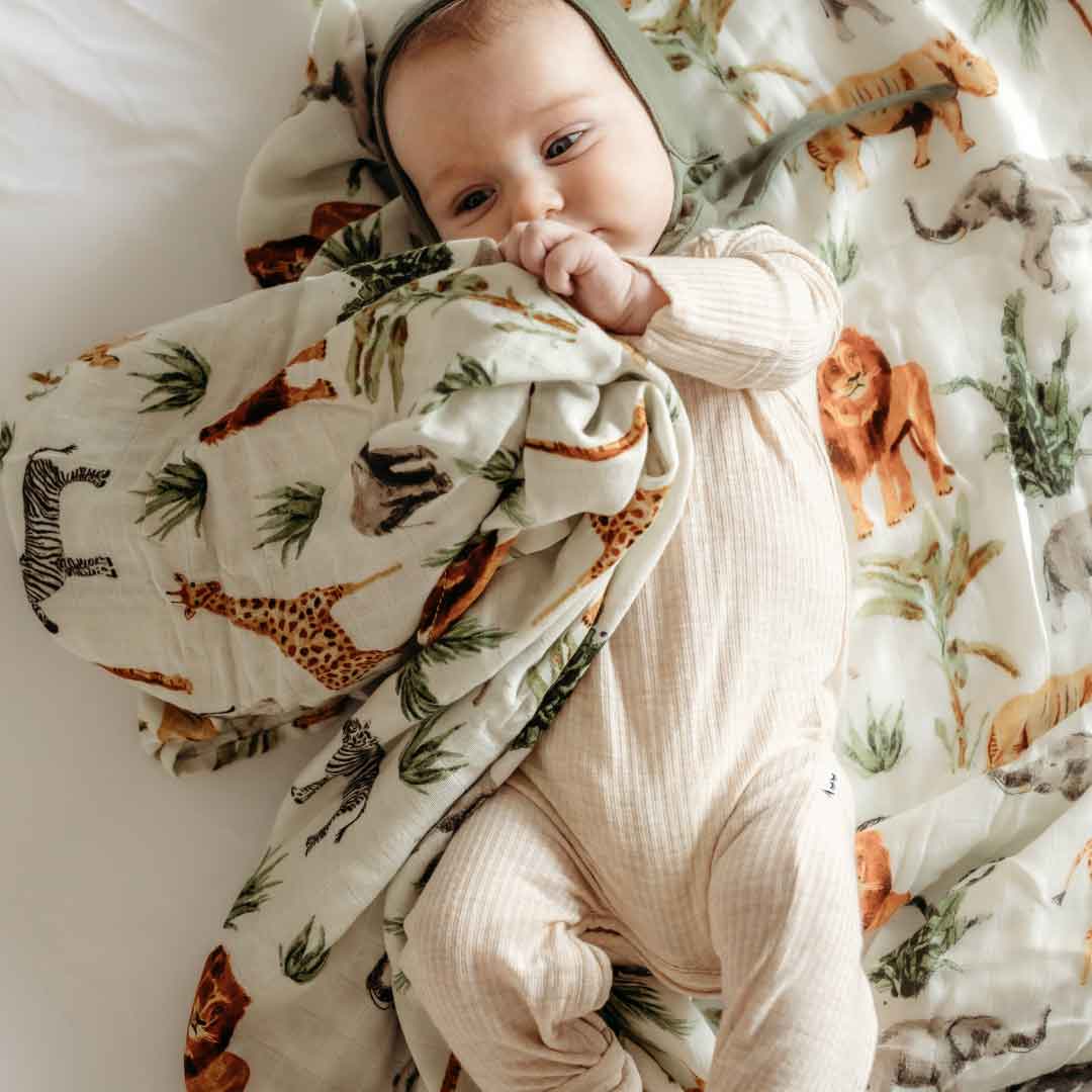 Dolly Lana - Wholesale Swaddle - Baby - Bamboo Muslin Swaddle - Safari3
