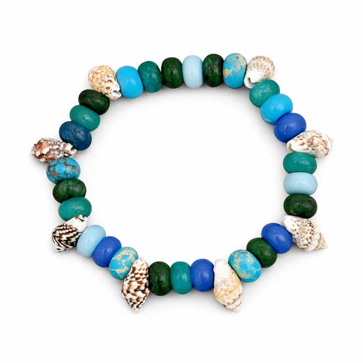 Seashell Coastal Beaded Bracelet for wholesale by Georgina Nicol