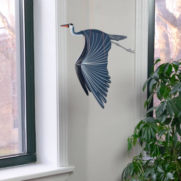 Tulia's Artisan Gallery - Wholesale Mobile - Blue Heron Flying Bird Mobile