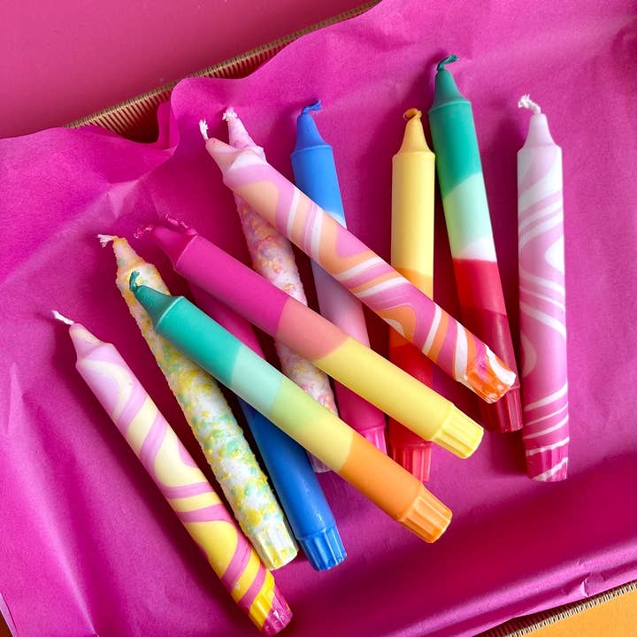 Nordtrice - Wholesale Tapered Candle/Candlestick - Taper candles- Summer vibes / Seaside Sunsets blue colours3