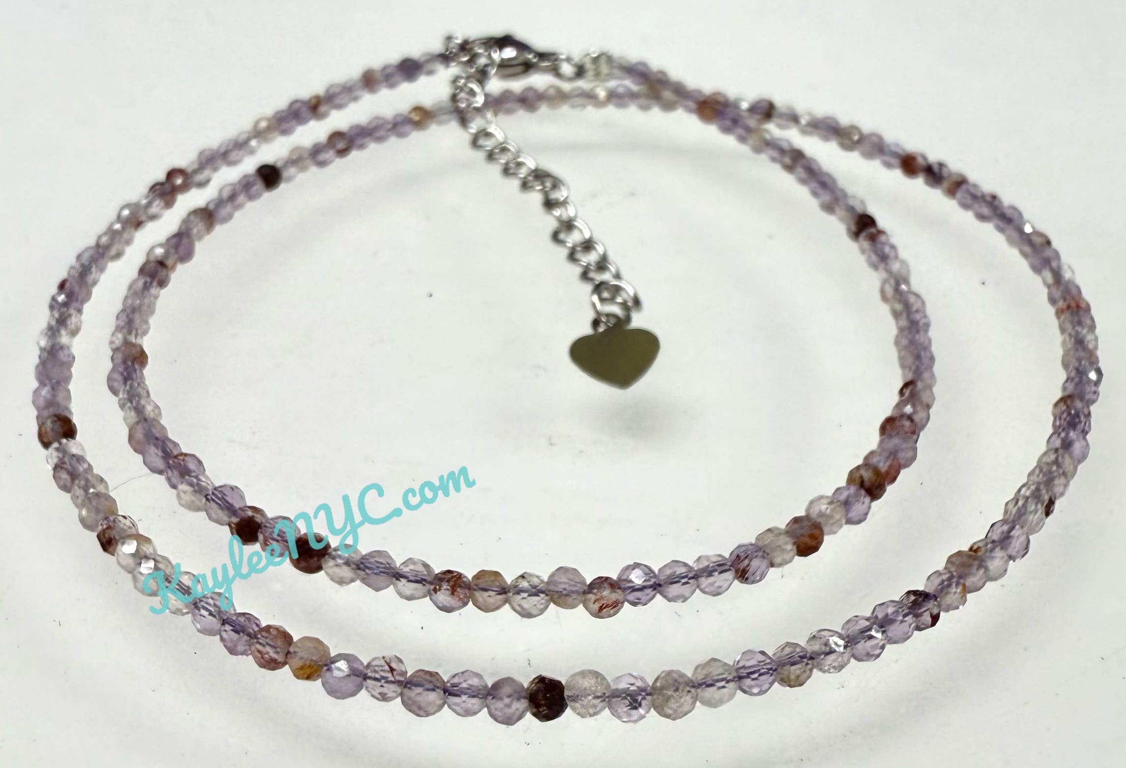 KayleeNYC – Engroshandel Perlehalskæde – 2mm Naturlige Super Syv Halskæder Krystaller Helbredende Energi6