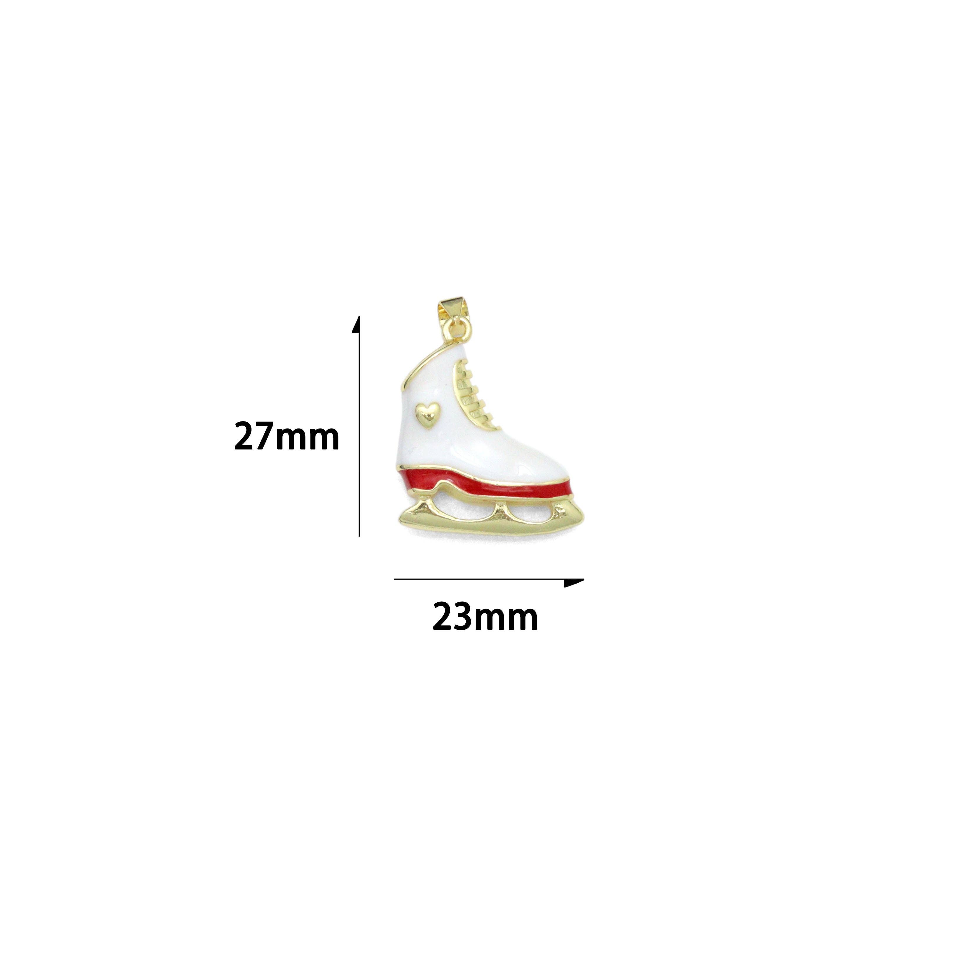 BestBeads&Beyond - Wholesale Individual Charm/Pendant - Enamel Ice Skating shoe Shape charm, Sku#LK12664