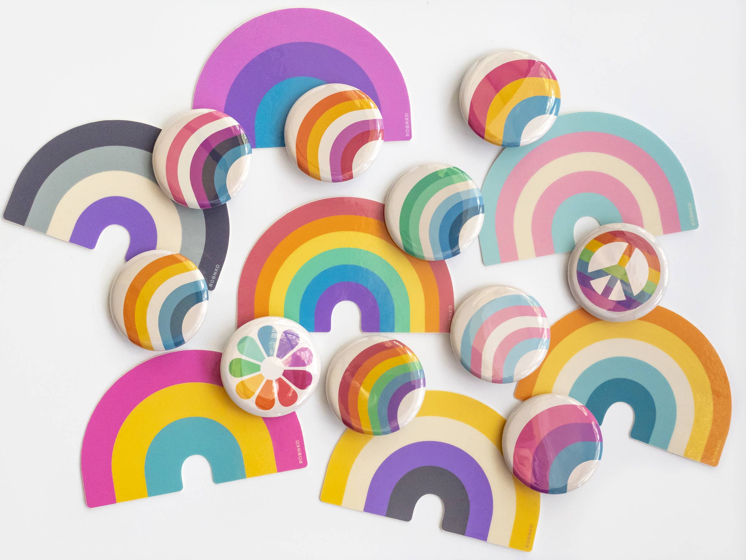 ROBNKO - Wholesale Sticker - Retro Style Pride Rainbow Stickers2