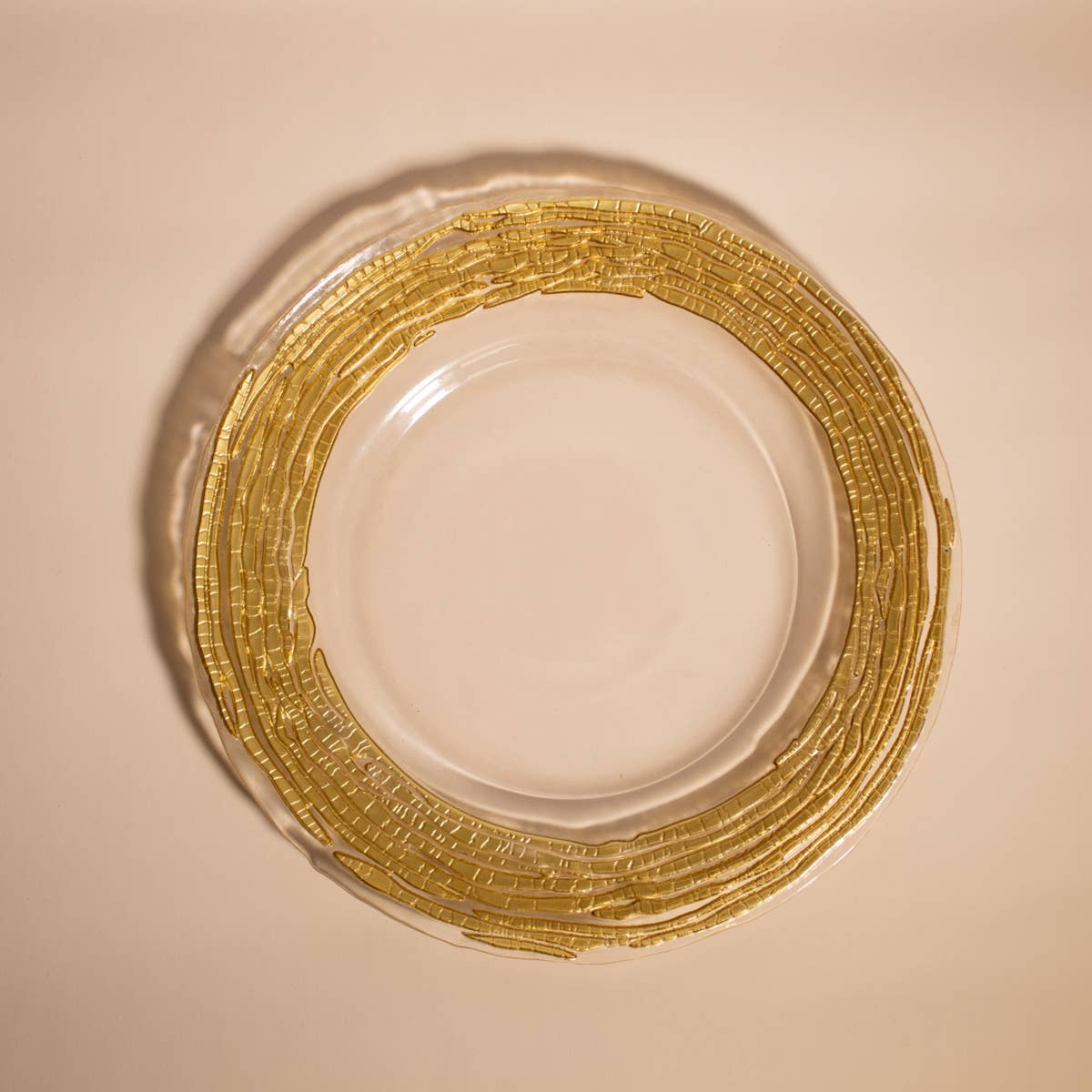 The Royal Standard - Wholesale Dinner Plate - Vertage Glass Plate   Clear/Gold   13x.8x132