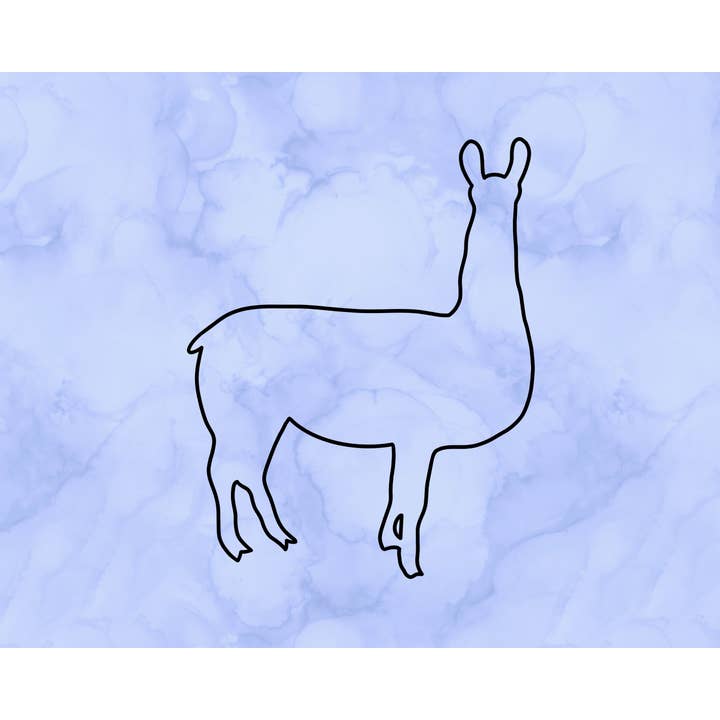 Llama Outline Decal (2") for wholesale by Sticking with You