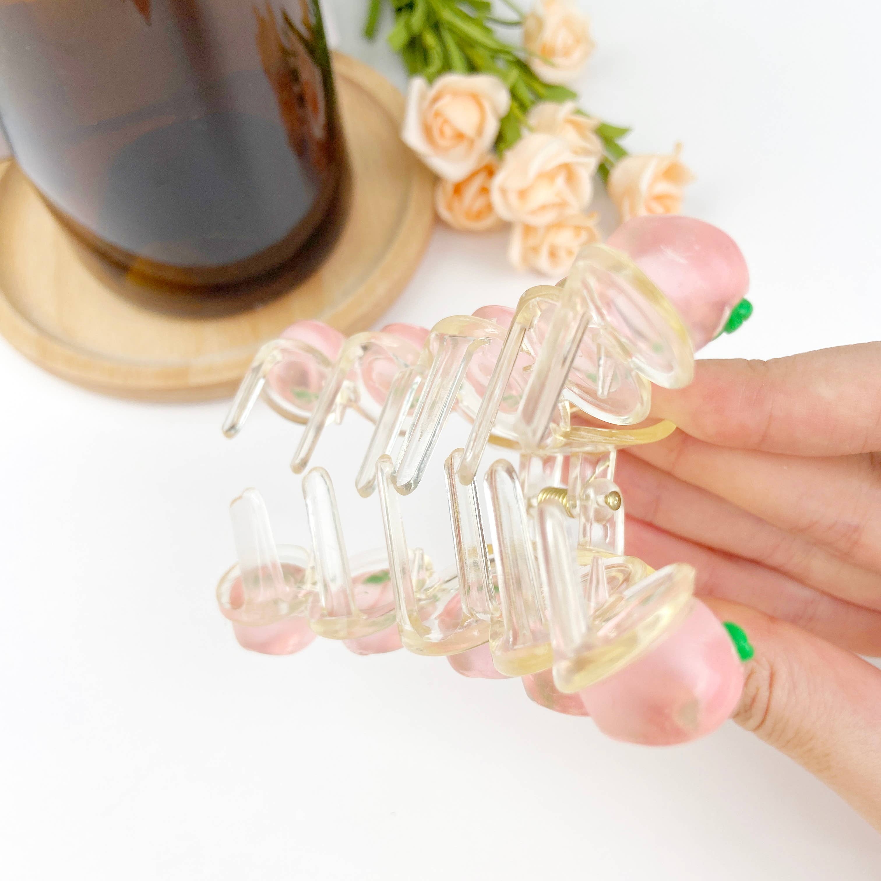 SoapElenGlen – Engroshandel Hårspænde - Dame – Frugtserie lyserød ferskenhårklip3