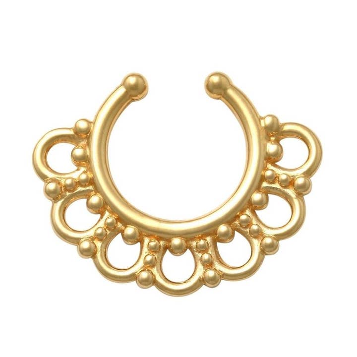 10kt massief goud | Septum ring | Lichaamssieraden | Massief goud | Daith Piercing | Se voor wholesale door Zahav Jewelry