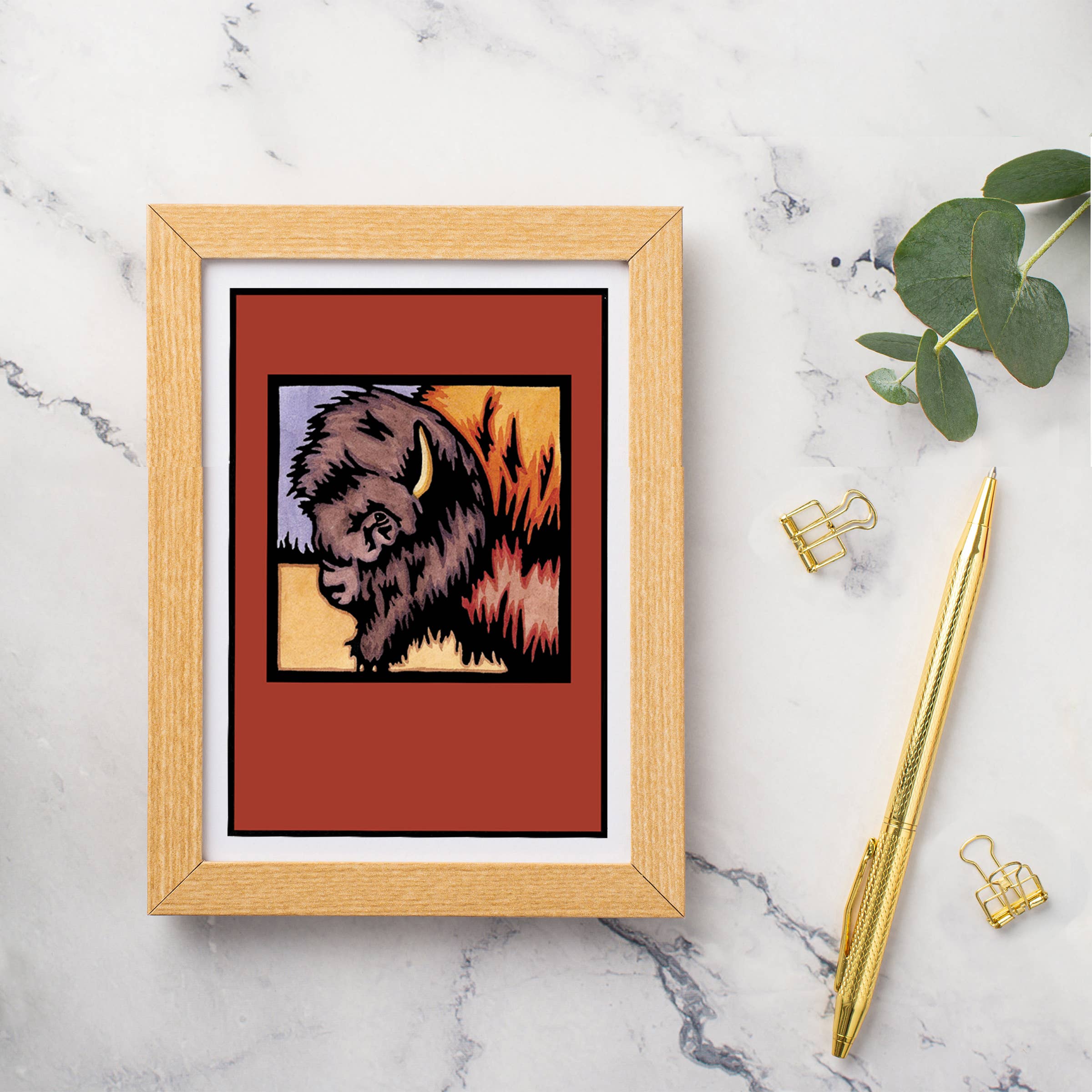 Sarah Angst Art - Wholesale Everyday Greeting Card - Greeting Card Brilliant Bison1